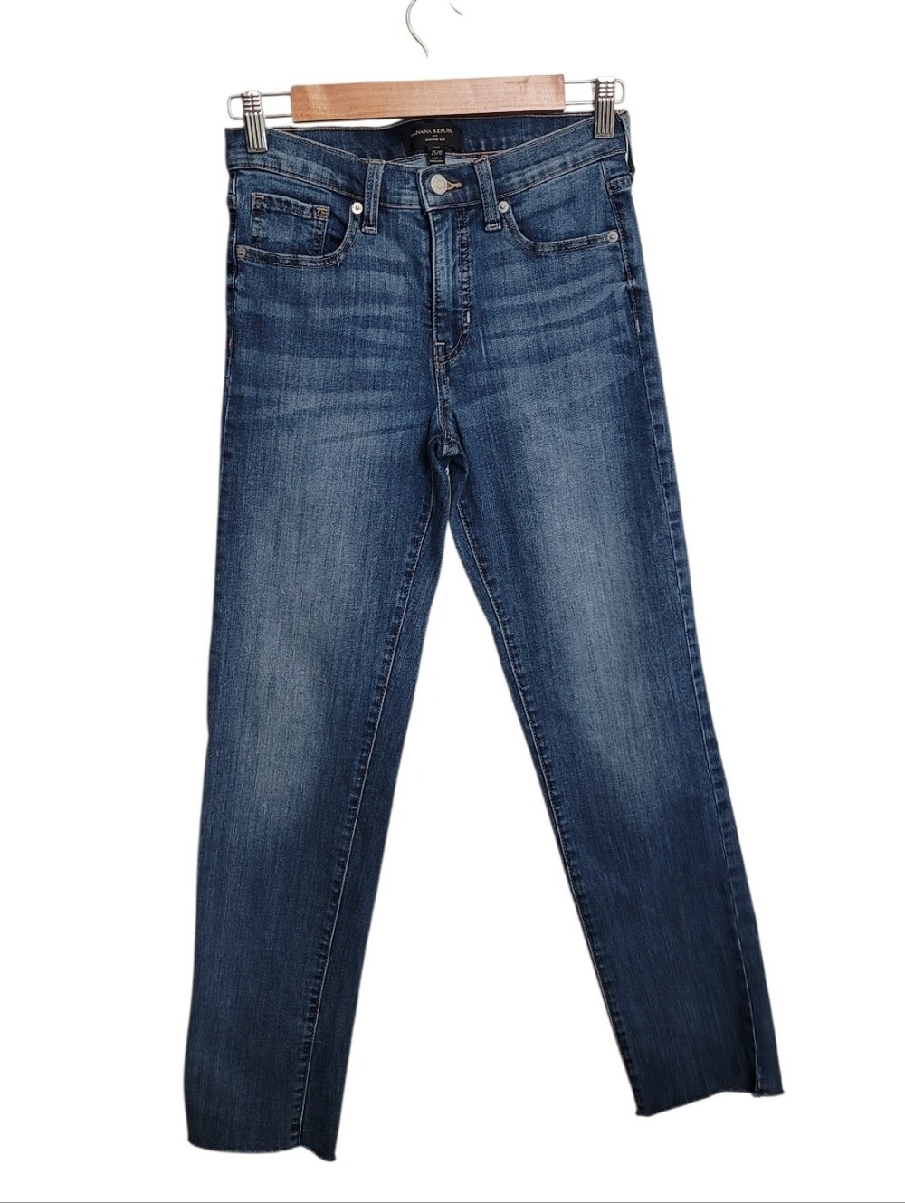 Banana Republuc Factory High Rise Slim Raw Hem Jeans - Tall